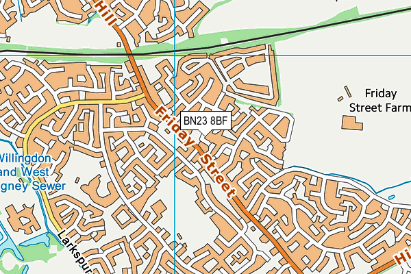 BN23 8BF map - OS VectorMap District (Ordnance Survey)