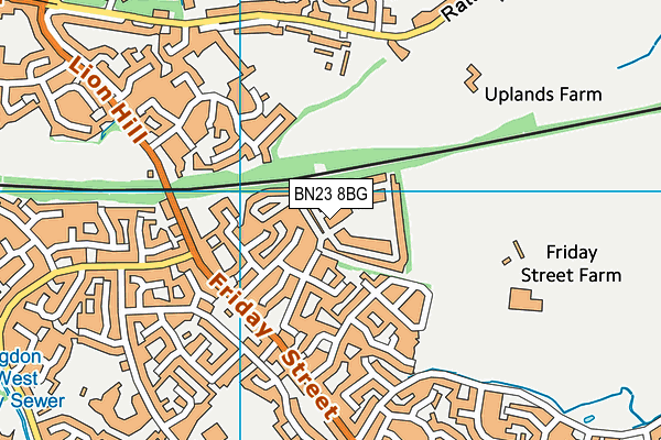 BN23 8BG map - OS VectorMap District (Ordnance Survey)