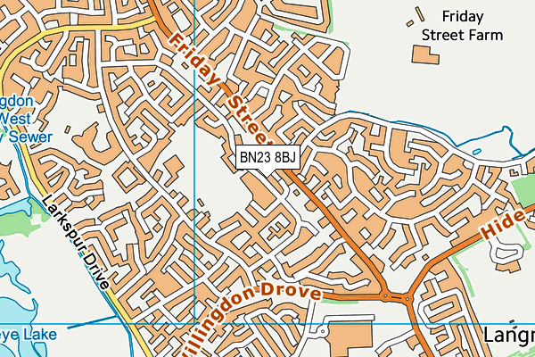 BN23 8BJ map - OS VectorMap District (Ordnance Survey)