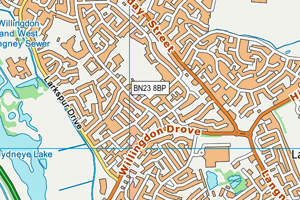 BN23 8BP map - OS VectorMap District (Ordnance Survey)