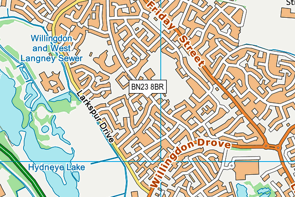 BN23 8BR map - OS VectorMap District (Ordnance Survey)