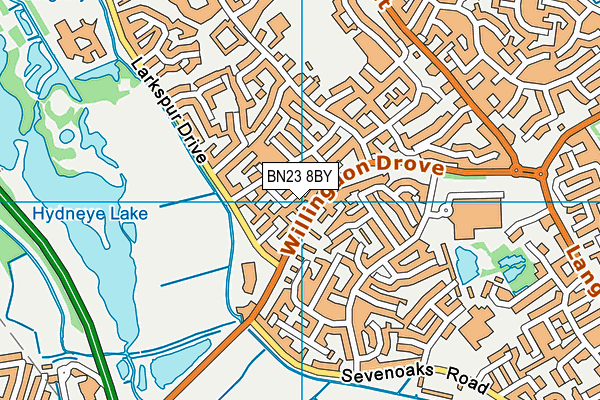 BN23 8BY map - OS VectorMap District (Ordnance Survey)