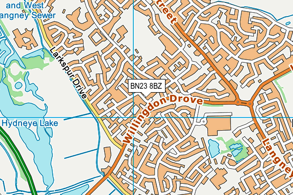BN23 8BZ map - OS VectorMap District (Ordnance Survey)