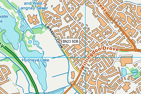 BN23 8DB map - OS VectorMap District (Ordnance Survey)