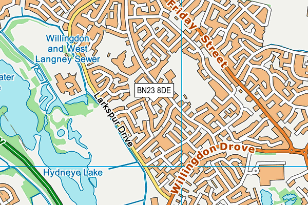 BN23 8DE map - OS VectorMap District (Ordnance Survey)