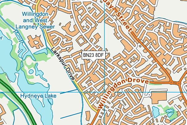 BN23 8DF map - OS VectorMap District (Ordnance Survey)