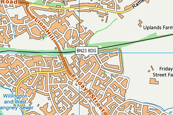 BN23 8DG map - OS VectorMap District (Ordnance Survey)