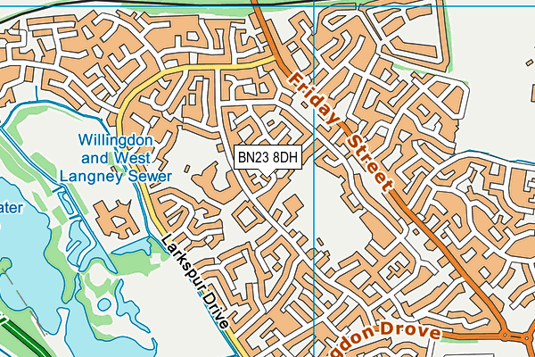 BN23 8DH map - OS VectorMap District (Ordnance Survey)