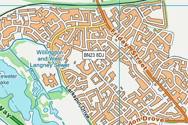 BN23 8DJ map - OS VectorMap District (Ordnance Survey)