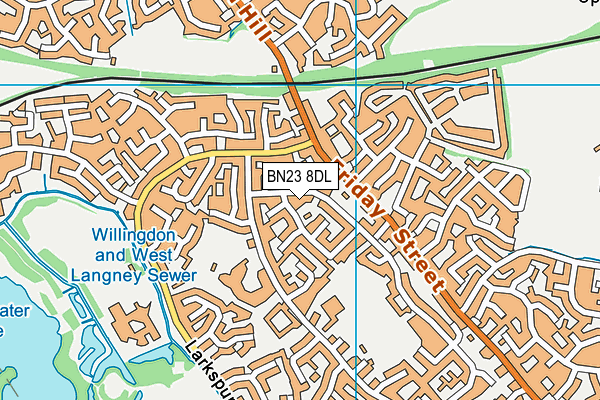 BN23 8DL map - OS VectorMap District (Ordnance Survey)