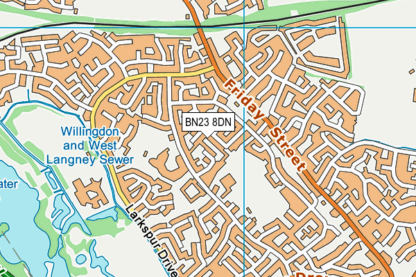 BN23 8DN map - OS VectorMap District (Ordnance Survey)