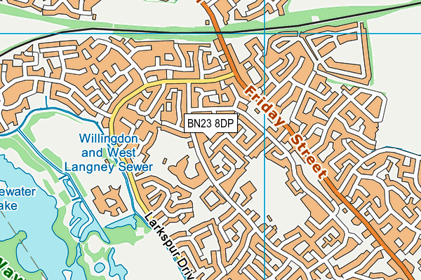 BN23 8DP map - OS VectorMap District (Ordnance Survey)