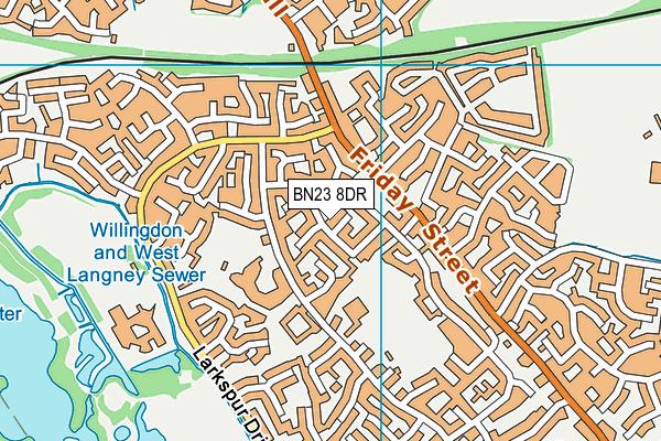 BN23 8DR map - OS VectorMap District (Ordnance Survey)