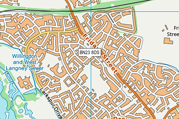 BN23 8DS map - OS VectorMap District (Ordnance Survey)