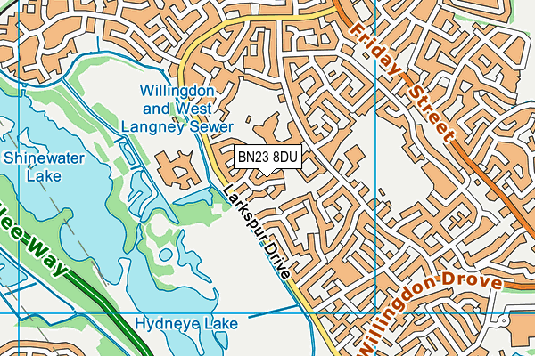 BN23 8DU map - OS VectorMap District (Ordnance Survey)