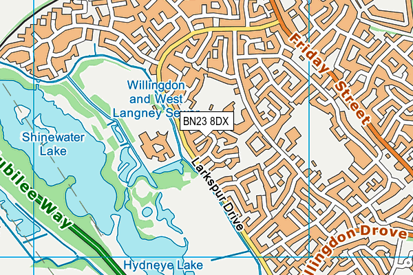 BN23 8DX map - OS VectorMap District (Ordnance Survey)