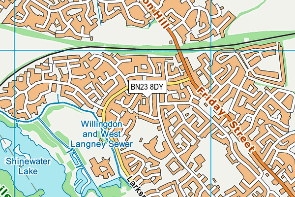 BN23 8DY map - OS VectorMap District (Ordnance Survey)