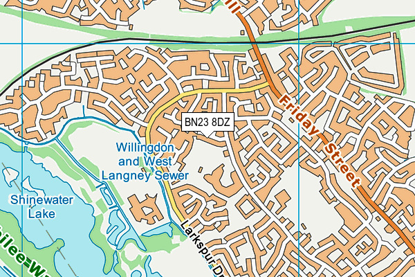 BN23 8DZ map - OS VectorMap District (Ordnance Survey)