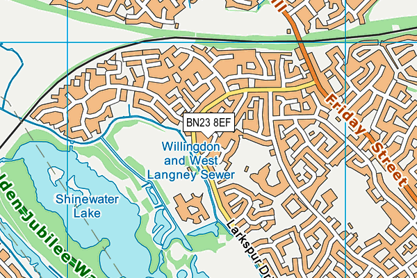 BN23 8EF map - OS VectorMap District (Ordnance Survey)