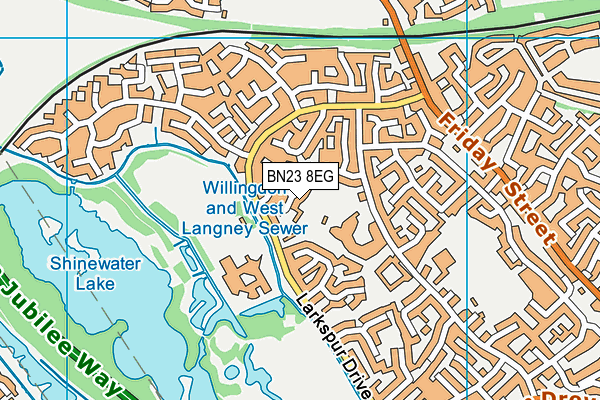 BN23 8EG map - OS VectorMap District (Ordnance Survey)