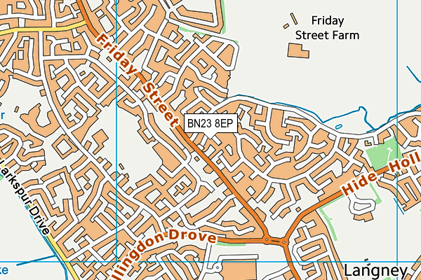 BN23 8EP map - OS VectorMap District (Ordnance Survey)