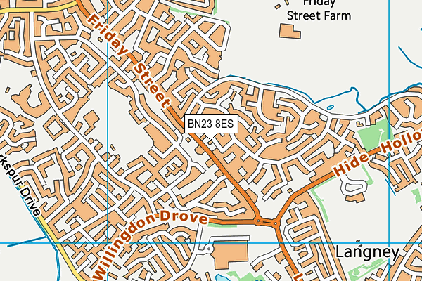 BN23 8ES map - OS VectorMap District (Ordnance Survey)
