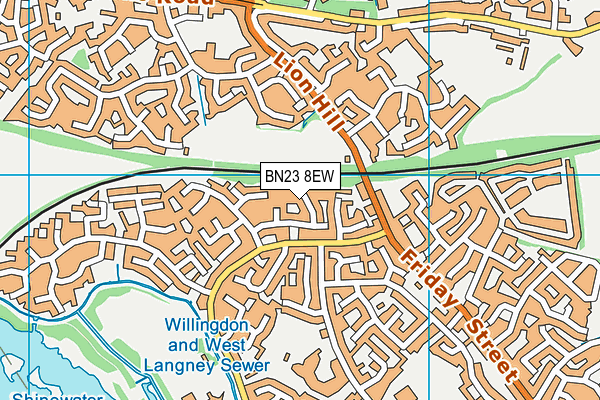 BN23 8EW map - OS VectorMap District (Ordnance Survey)