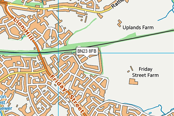 BN23 8FB map - OS VectorMap District (Ordnance Survey)