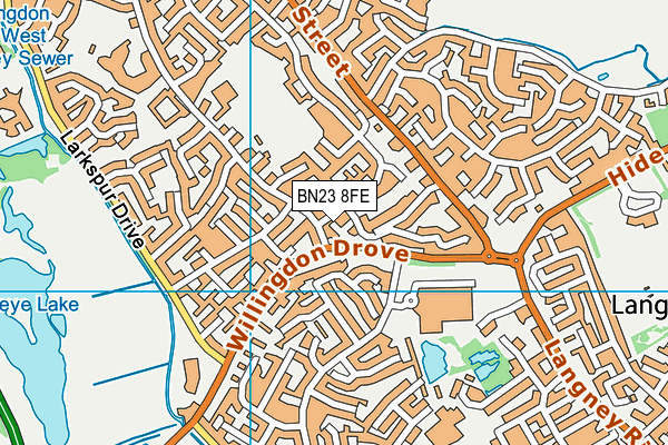 BN23 8FE map - OS VectorMap District (Ordnance Survey)