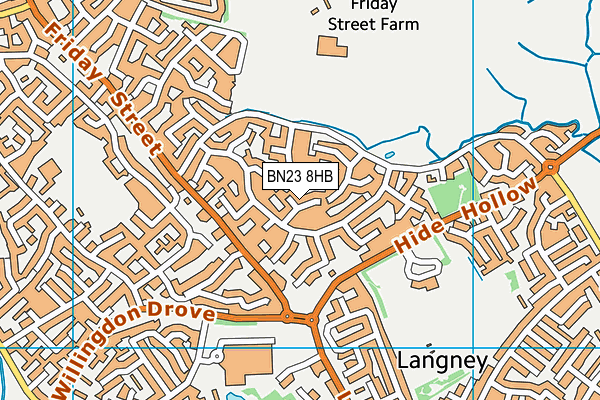 BN23 8HB map - OS VectorMap District (Ordnance Survey)