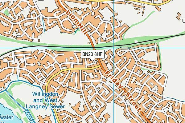 BN23 8HF map - OS VectorMap District (Ordnance Survey)