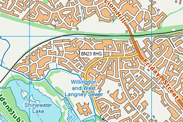 BN23 8HG map - OS VectorMap District (Ordnance Survey)