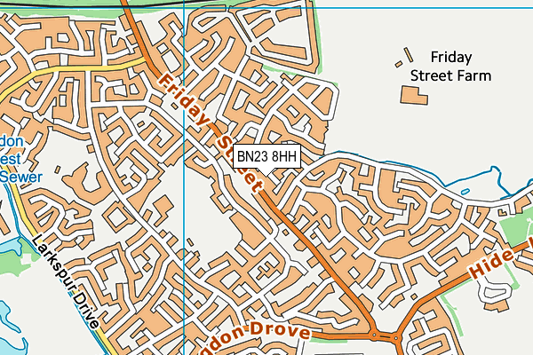 BN23 8HH map - OS VectorMap District (Ordnance Survey)