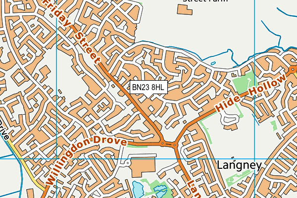 BN23 8HL map - OS VectorMap District (Ordnance Survey)