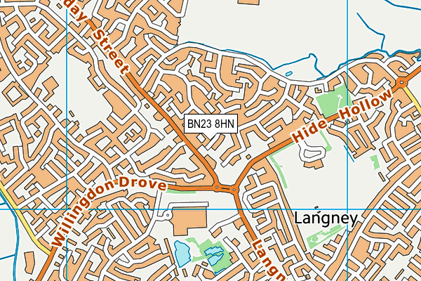BN23 8HN map - OS VectorMap District (Ordnance Survey)