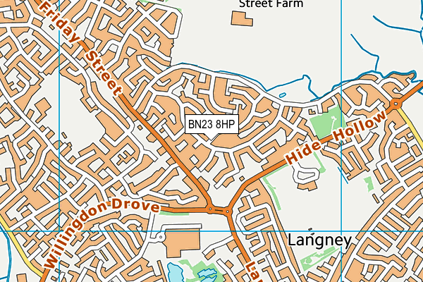 BN23 8HP map - OS VectorMap District (Ordnance Survey)