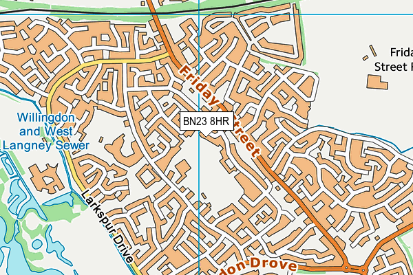 BN23 8HR map - OS VectorMap District (Ordnance Survey)
