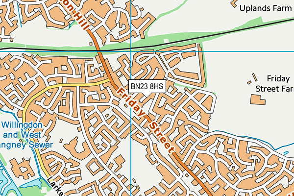 BN23 8HS map - OS VectorMap District (Ordnance Survey)