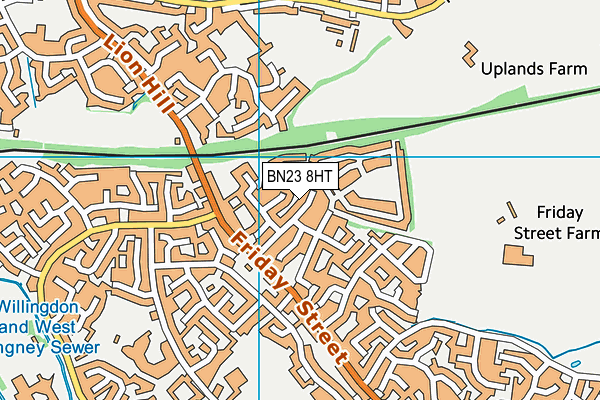 BN23 8HT map - OS VectorMap District (Ordnance Survey)