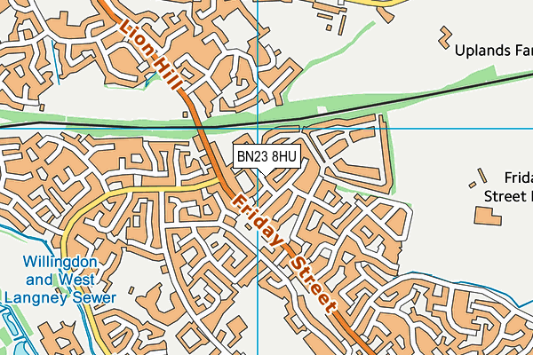 BN23 8HU map - OS VectorMap District (Ordnance Survey)