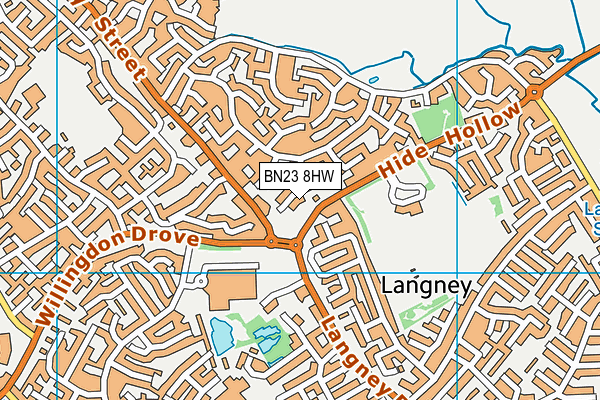 BN23 8HW map - OS VectorMap District (Ordnance Survey)