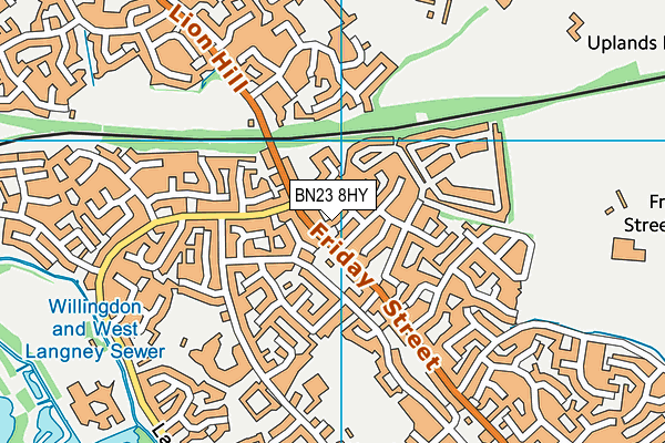 BN23 8HY map - OS VectorMap District (Ordnance Survey)