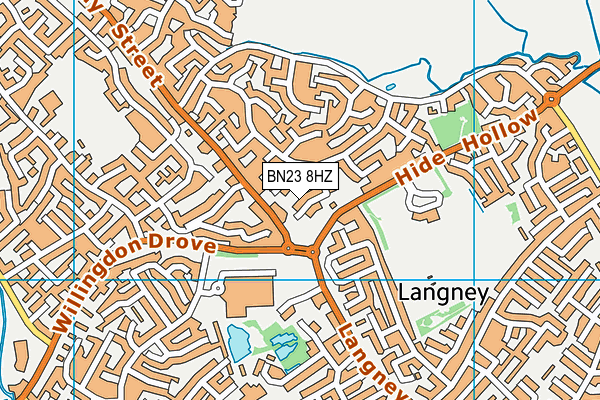 BN23 8HZ map - OS VectorMap District (Ordnance Survey)