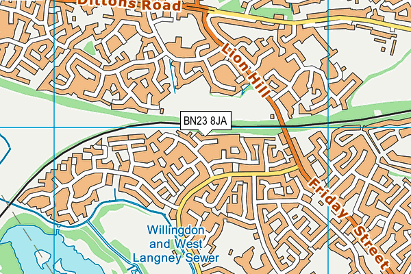 BN23 8JA map - OS VectorMap District (Ordnance Survey)