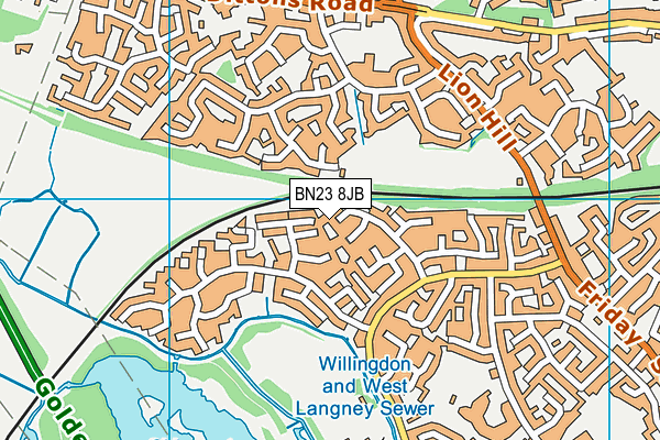BN23 8JB map - OS VectorMap District (Ordnance Survey)