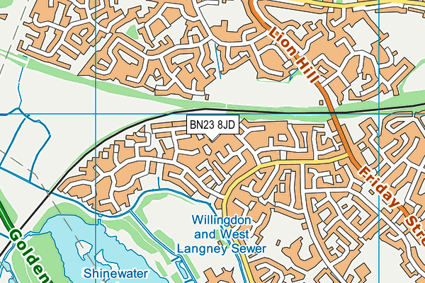 BN23 8JD map - OS VectorMap District (Ordnance Survey)