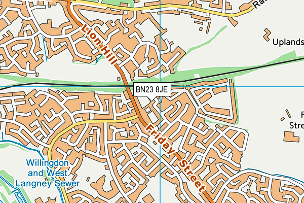 BN23 8JE map - OS VectorMap District (Ordnance Survey)