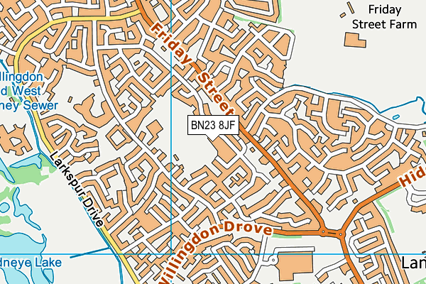 BN23 8JF map - OS VectorMap District (Ordnance Survey)