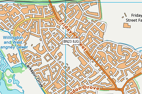 BN23 8JG map - OS VectorMap District (Ordnance Survey)