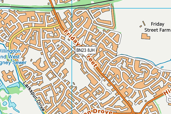 BN23 8JH map - OS VectorMap District (Ordnance Survey)